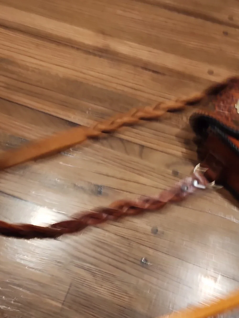 Vtg Hand-Tooled Brown Leather Butterfly Crossbody Bag